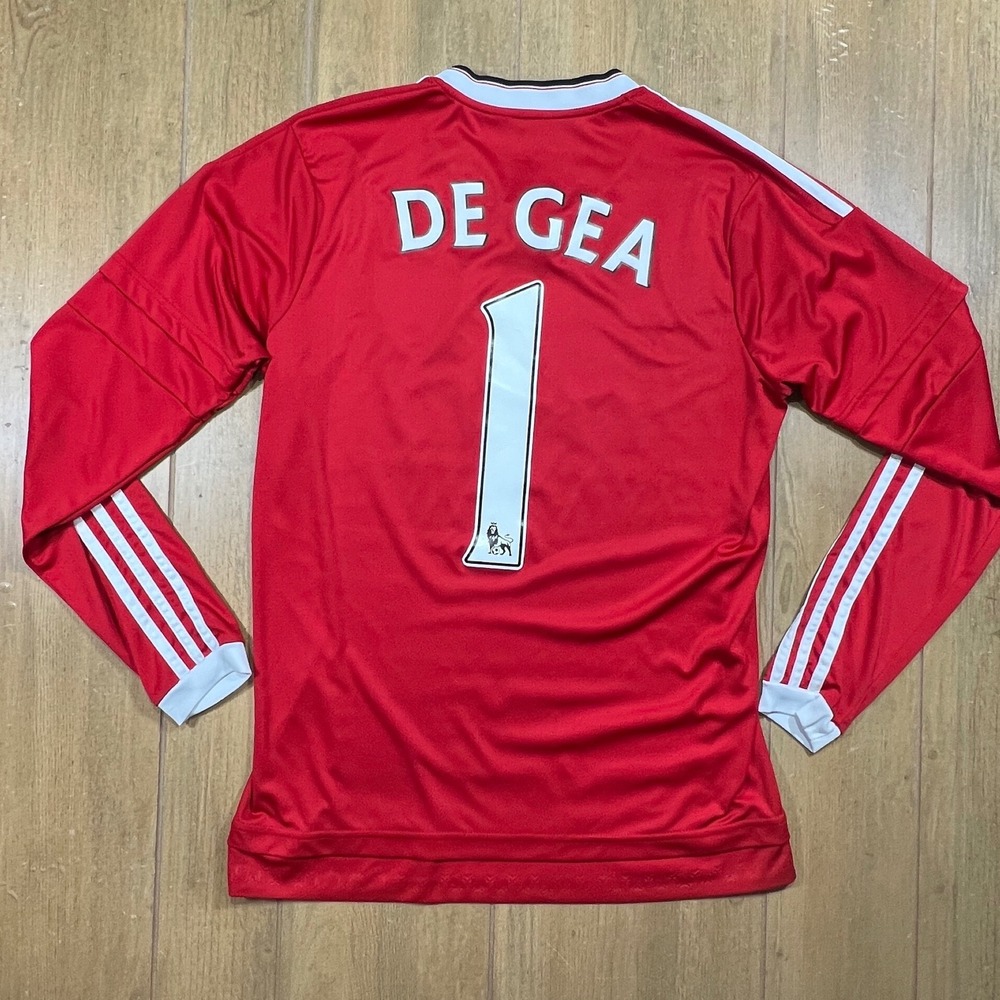 Adidas Manchester United De Gea 1 Long Sleeve Home Jersey Red‎ Sz small vintage